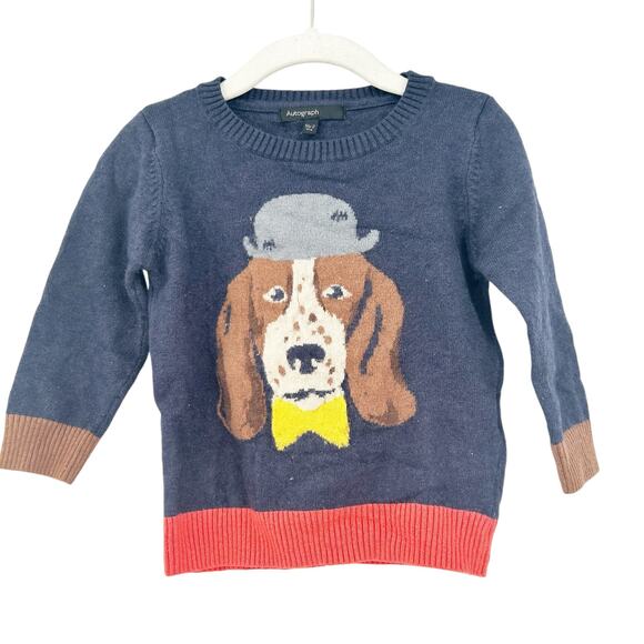 M&S Autograph Boys Cashmere Wool Blend Knit Dog Pullover Sweater‎ Size 1.5-2Y - Picture 1 of 6